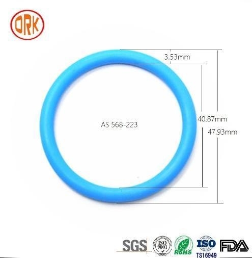 0.5mm - 1000mm 568 블루 실리콘 밀폐 고무 반지 RoHS 고무 평면 O 반지