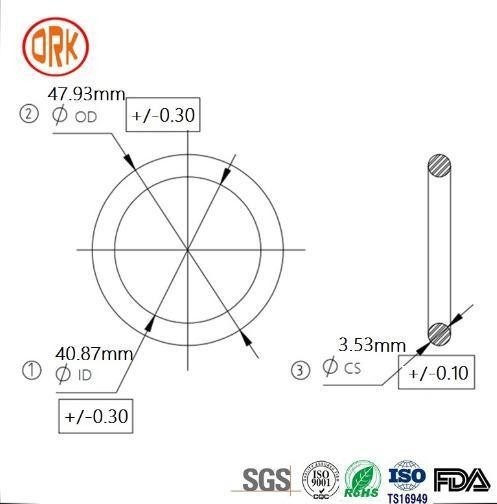 0.5mm - 1000mm 568 블루 실리콘 밀폐 고무 반지 RoHS 고무 평면 O 반지
