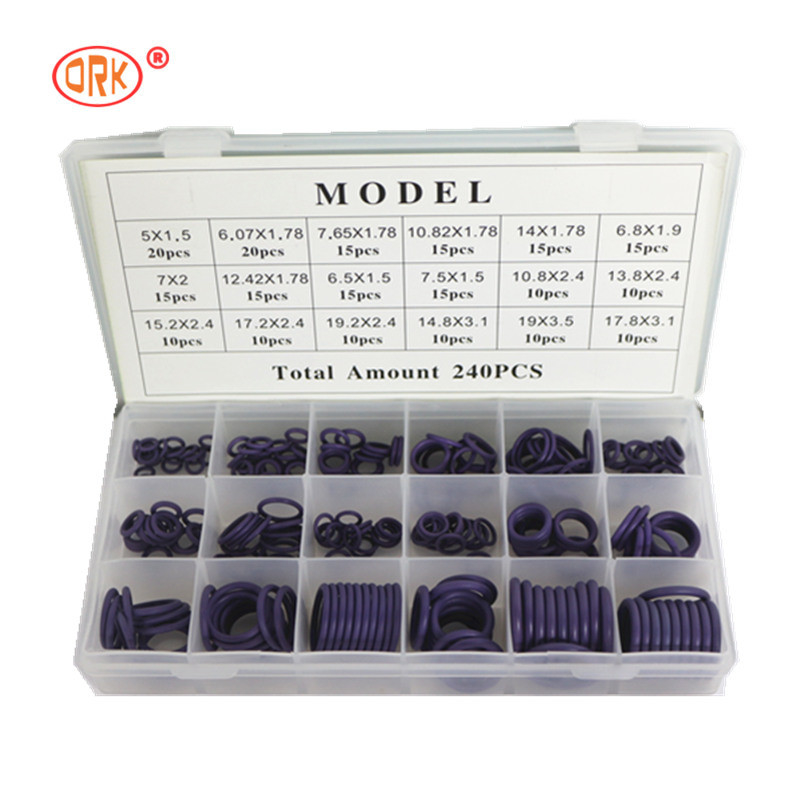 240pcs 녹색 NBR 자동차 에어컨 O-링 키트 16 크기의 다양한 크기의 밀폐